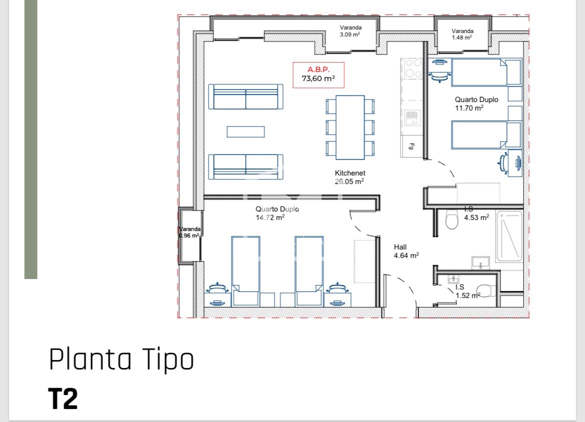 Apartamento T1+1